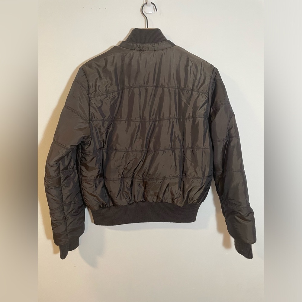Giacca Winter Puffer Coat Jacket Size Large Goldish Brown Color No Hood Y2K - Picture 8 of 12